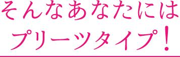 そんなあなたにはプリーツタイプ!